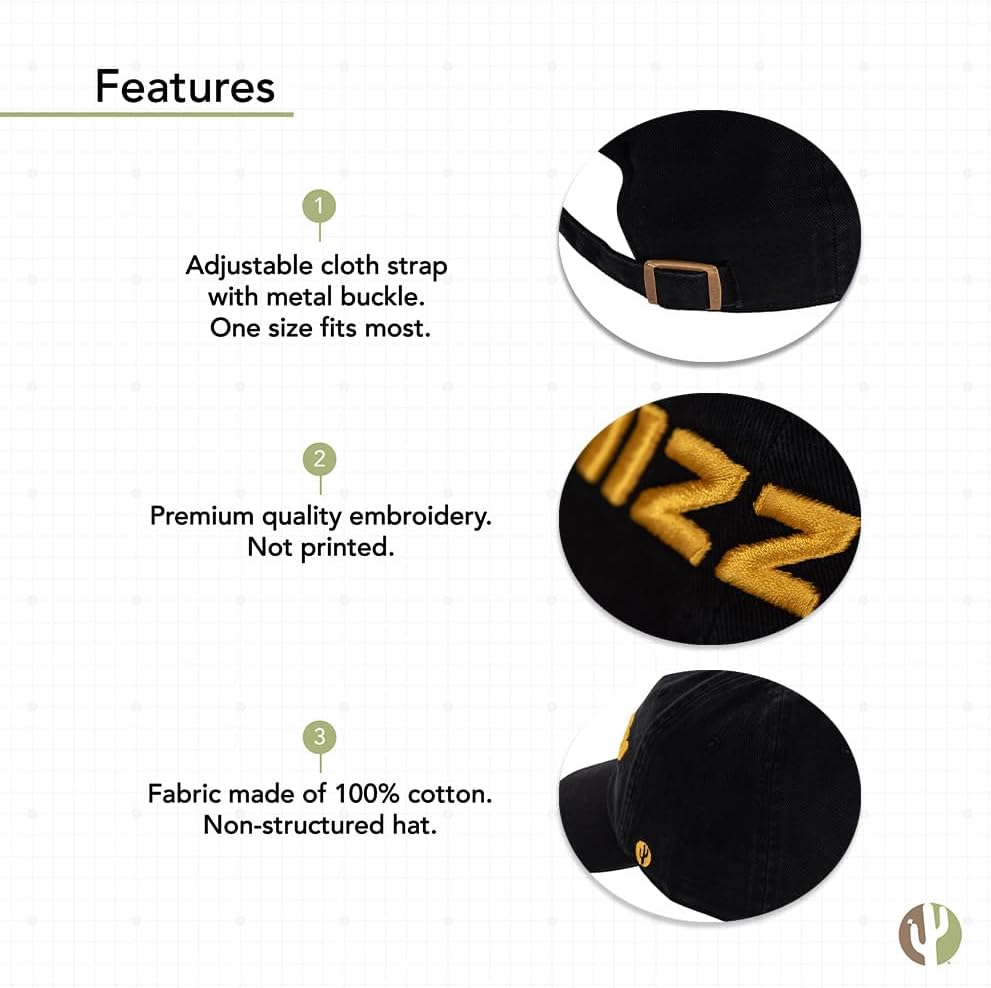 Desert Cactus University of Missouri Baseball Hat Mizzou Tigers Brimmed Embroidered Hats Cap Adjustable Cloth Strap Adult (Style F1) Black - Image 4