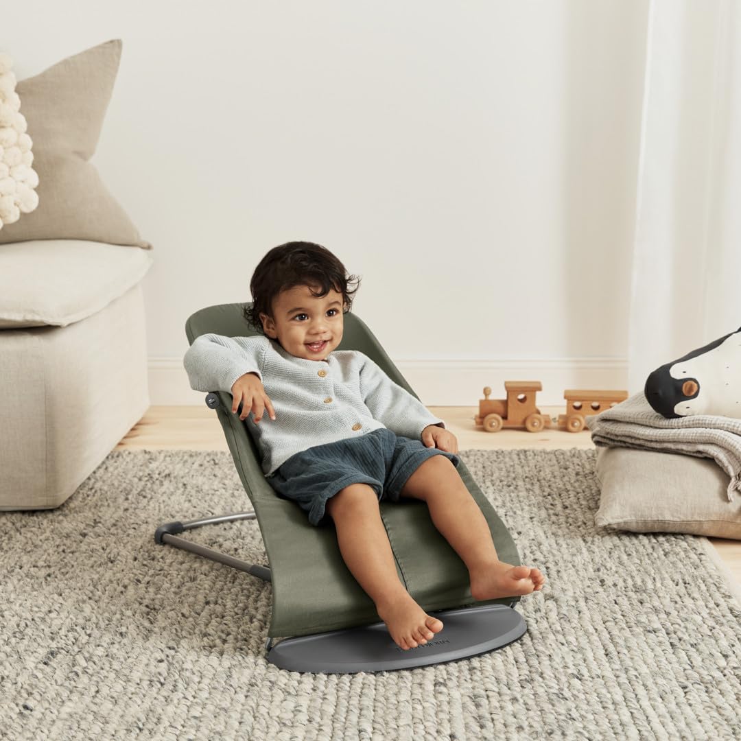 BabyBjörn Transat Bliss, Tissé, matelassage Pétale, Vert foncé