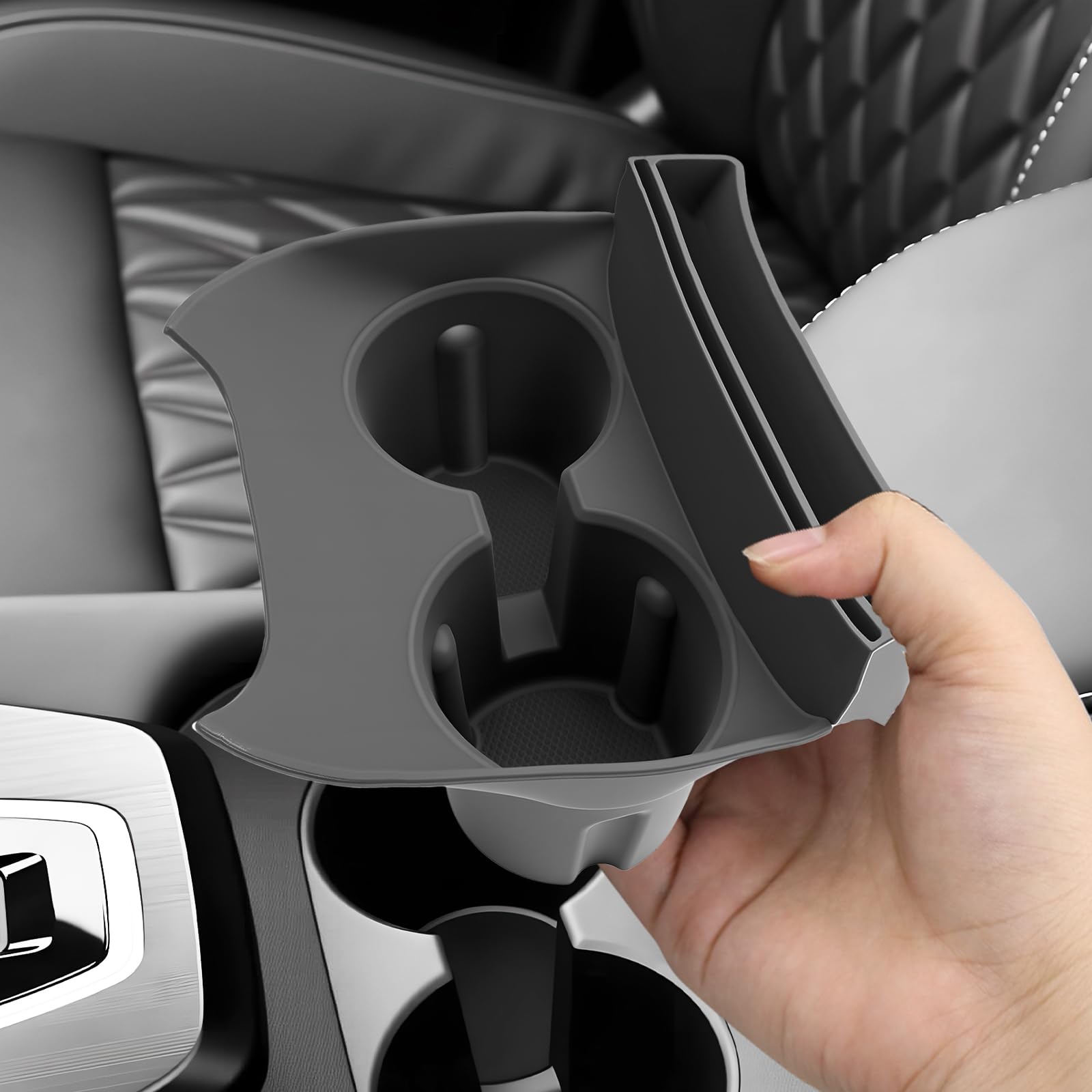 SKTU Portabevande per console centrale, compatibile con Nissan Qashqai J12 e-Power/Mild Hybrid 2021-2024 2025, supporto per tazza per Qashqai 2025 Accessories (TPE)