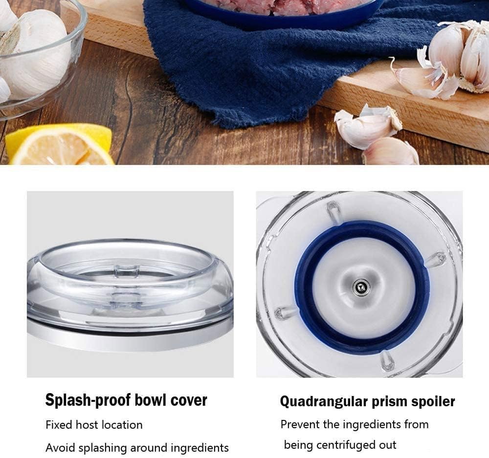 Electric Food Chopper Food Processor Meat Grinder with 1.8L Glass Bowl for Meat Vegetables Fruits and Onions 350W Fast and Slow 2-Speed 4 Stainless Steel Blades