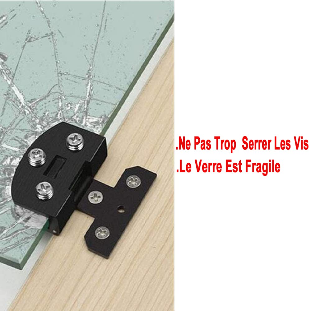 AWEN 4Pcs Glass Doors Hinge Cupboard Showcase Wine Cabinet Clamp Gate Hinges Replacement Parts (4pcs), Transparent - Image 4