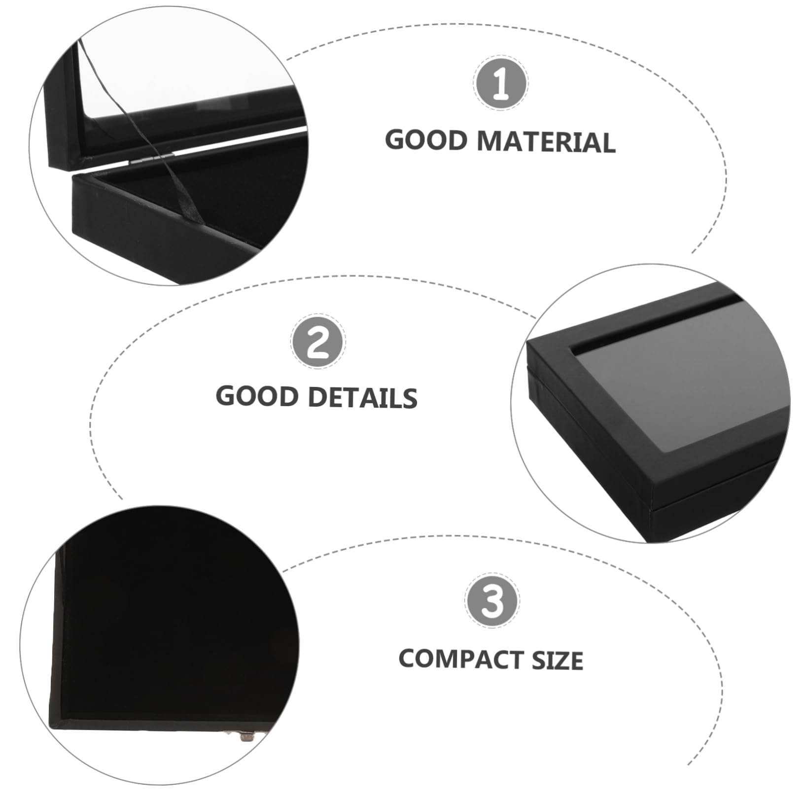 INOOMP Scatola Porta Spille con Coperchio Trasparente Antipolvere in Acrilico Nero Custodia Robusta per Brooch Pin Organizer per Spille e Gioielli per Collezionisti