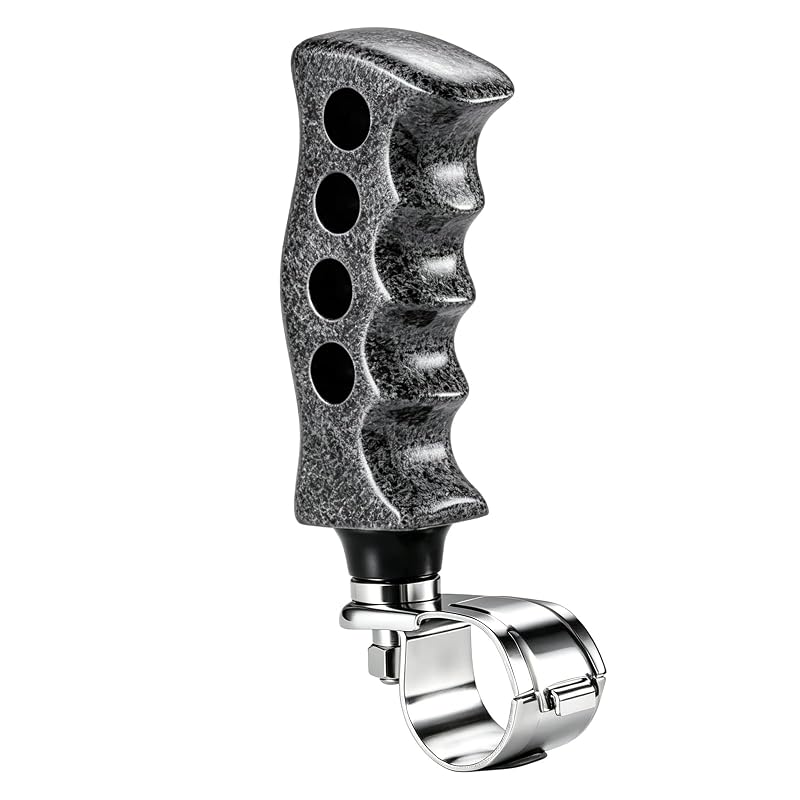 Girador de volante estilo pistola Arenbel em alumínio e resina, acabamento Titanium, para uso fora de estrada