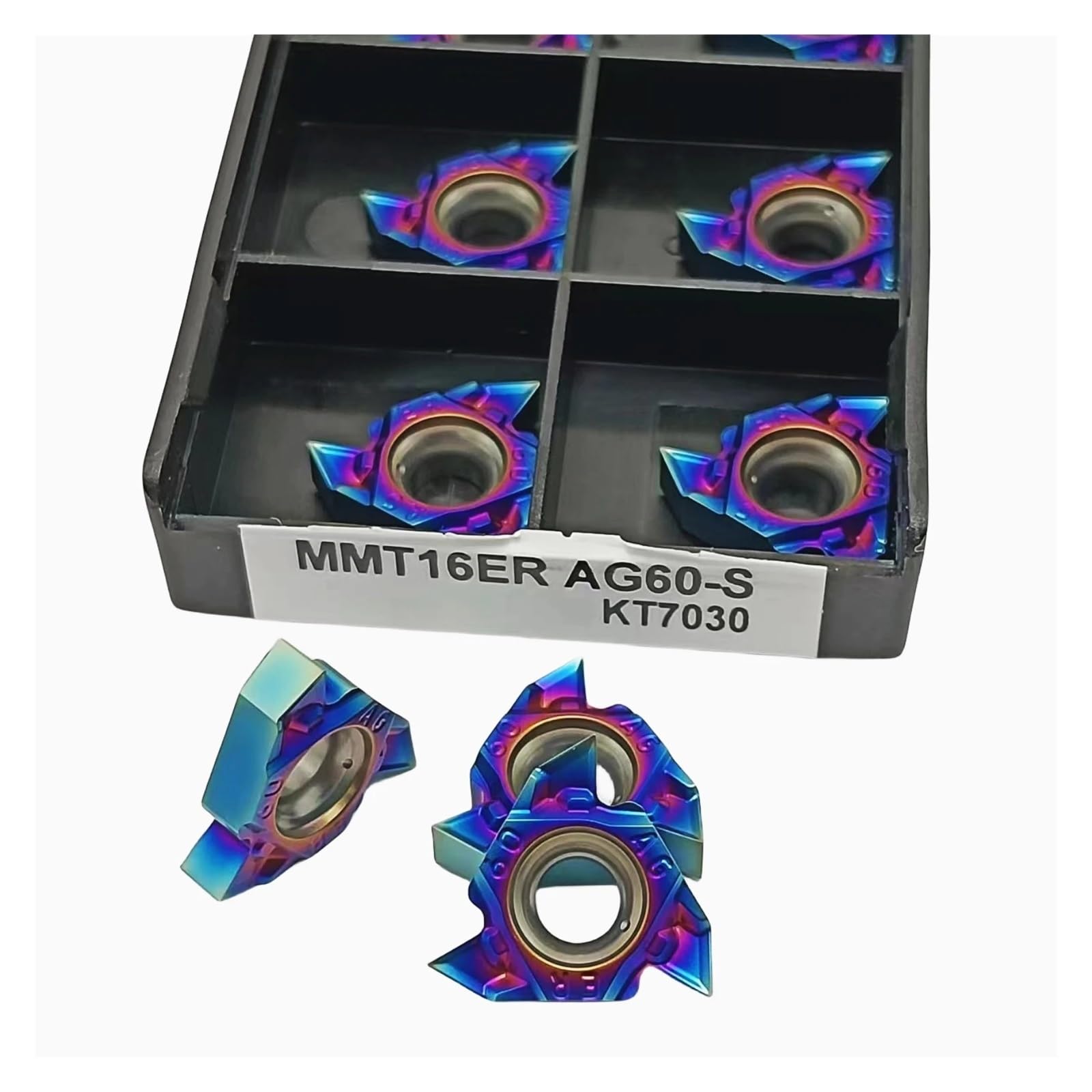 MMT16ER AG60-S lot de 10 plaquettes de tournage en carbure de tungstène bleu pour filetage CNC