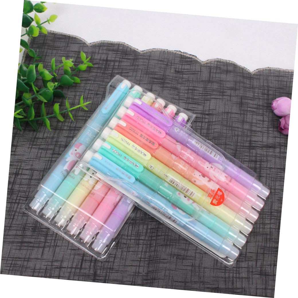 SHINEOFI 3 Juegos De Rotuladores Fluorescentes De Acuarela De Doble Punta Con Dibujos Animados Para Papelería Y Material Escolar (6 Unidades X 3)