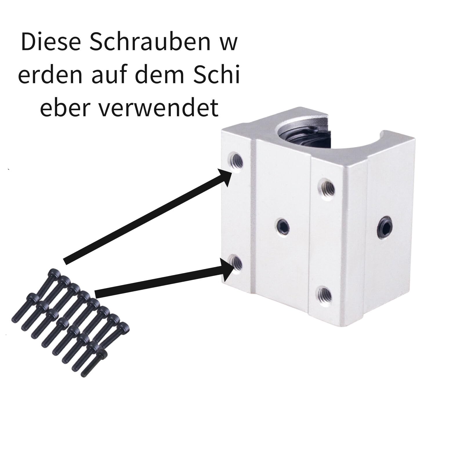 Binario lineare SBR20, 1000 mm, 2 guide lineari con 4 blocchi di cuscinetti SBR20UU, guida lineare antiruggine con fori preforati, per stampanti 3D fai da te e macchine CNC, argento