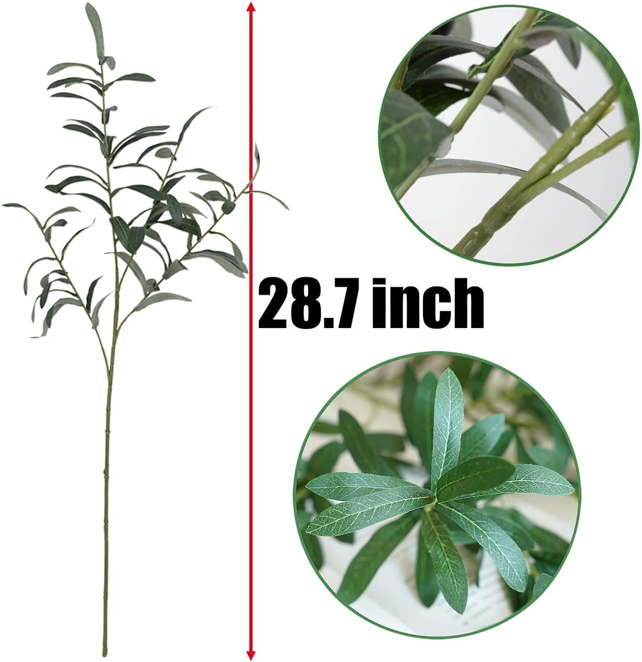 SzJias Olive Branches for Vases Faux Olive Branch Fake Tree Branches Stems for Vase (5 Branches) - Image 4