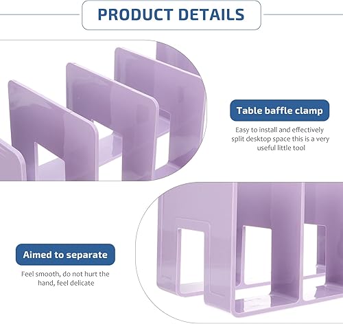 Vista 4 de Alipis Práctico sujetalibros escritorio estante de libros Dilicar libros titular de exhibición del estudiante Morado