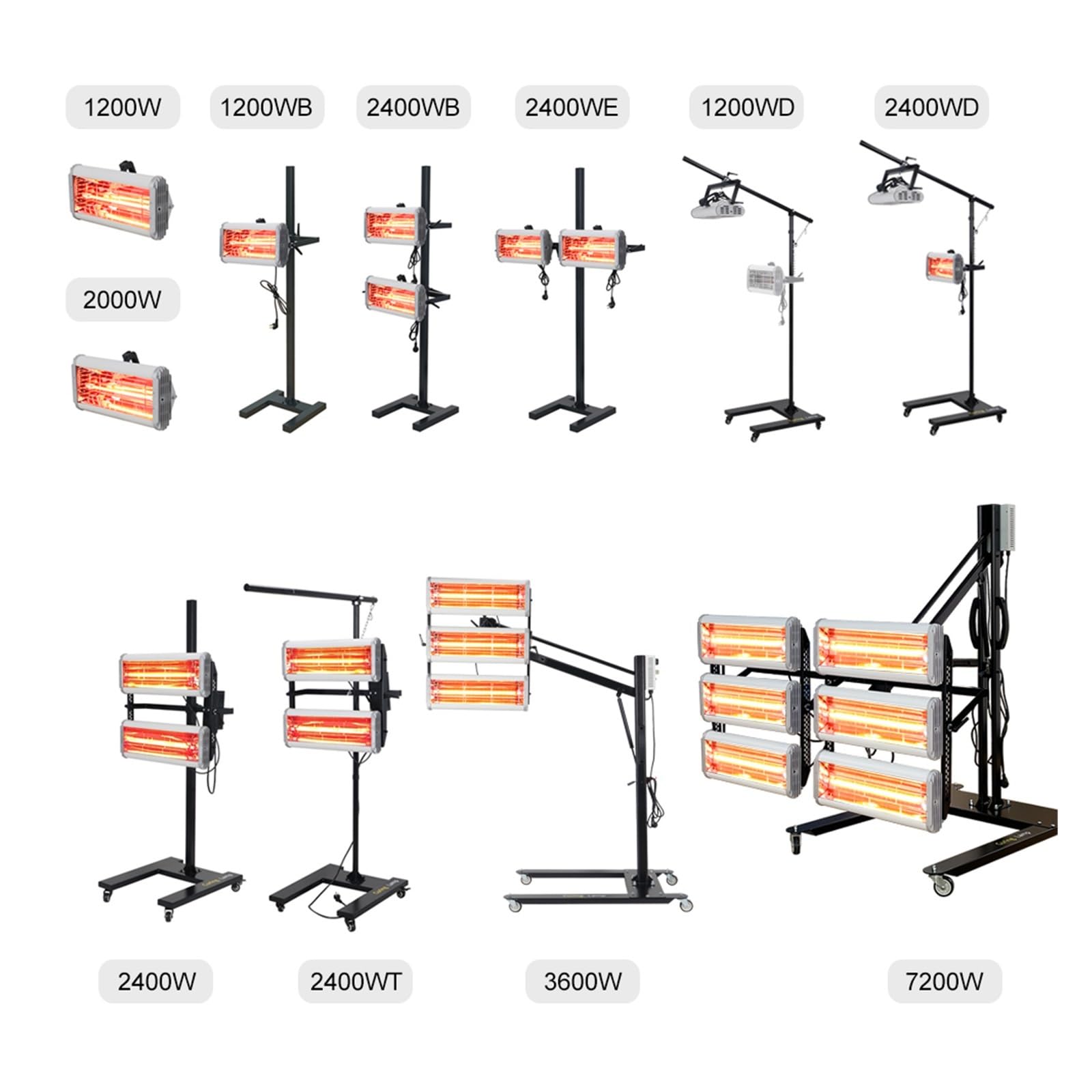 Pielęgnacja lakieru samochodowego Lampa Do Utwardzania Farby O Mocy 1200 W, Krótkofalowa Suszarka Na Podczerwień Lampa do suszenia lakieru samochodowego