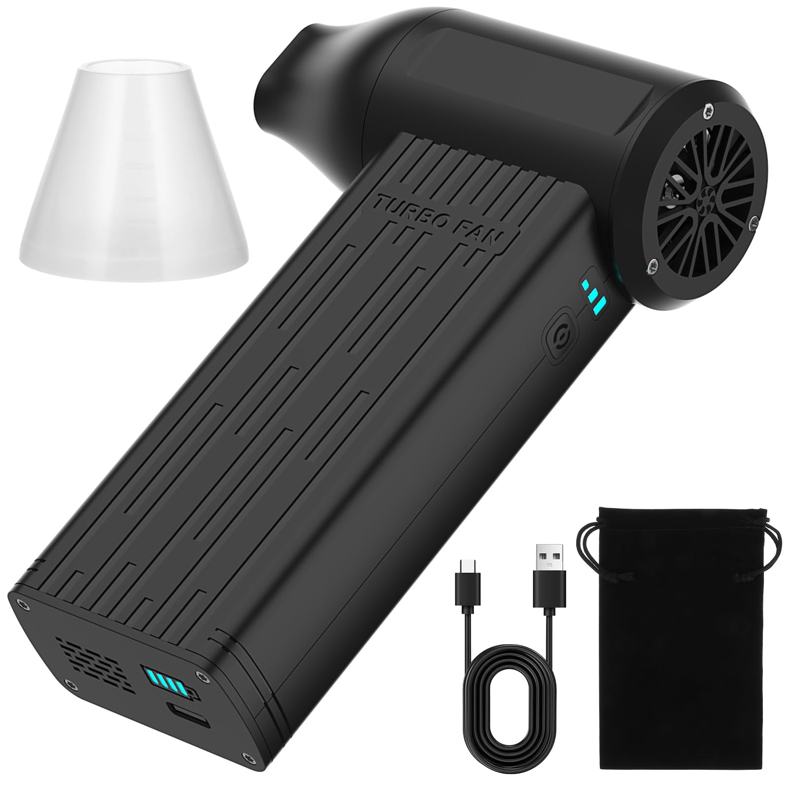 Cabilock Tragbares elektrisches Luftgebläse, kabellos, Handgebläse, leistungsstarker Luftstaubwedel zum Trocknen von Autos, Autopflege, Heimgebrauch