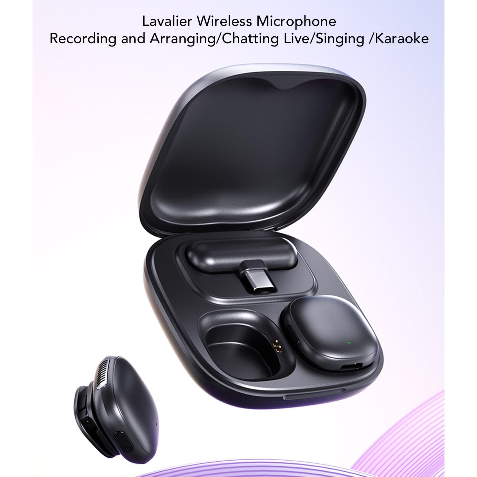 Tbest Bezprzewodowe Mikrofony Lavalier 328 Stóp Zakres AI Redukcja Szumów 2,4 GHz Wireless Lapel MICS z obudową ładowania do Nagrywania Wideo Transmisja na żywo