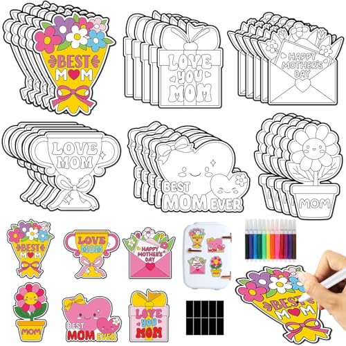 Lonfliness 30 Sets Arts Crafts for Kids, Coloring Magnets Kits