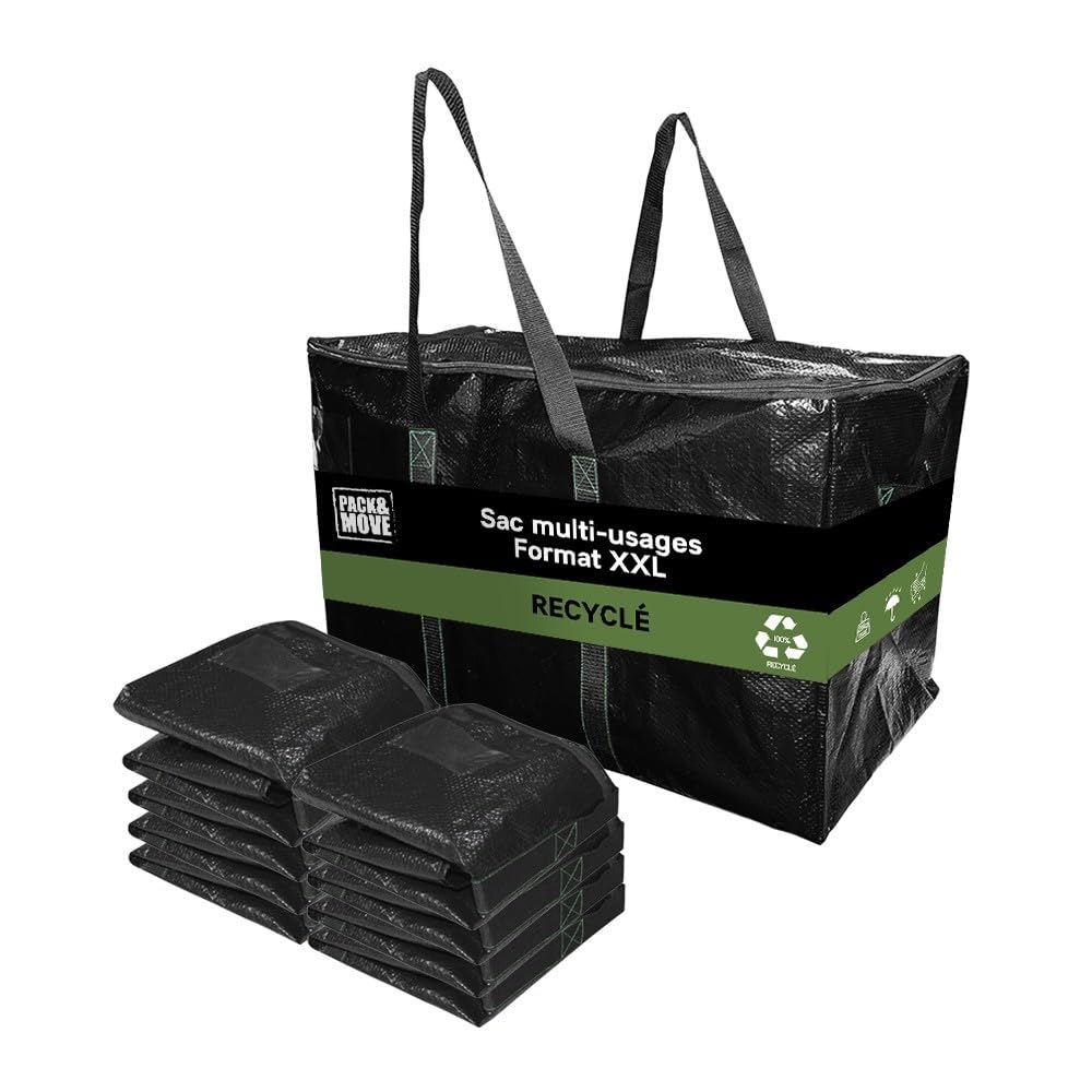 Sac de déménagement solide pour protéger vos vêtements de l'humidité lot de 8 zippés