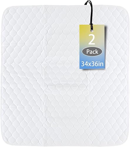 Miniatura 11 de Almohadillas de cama lavables para incontinencia (72 x 36 pulgadas) para adultos, niños, perros, impermeables y lavables a máquina, protector