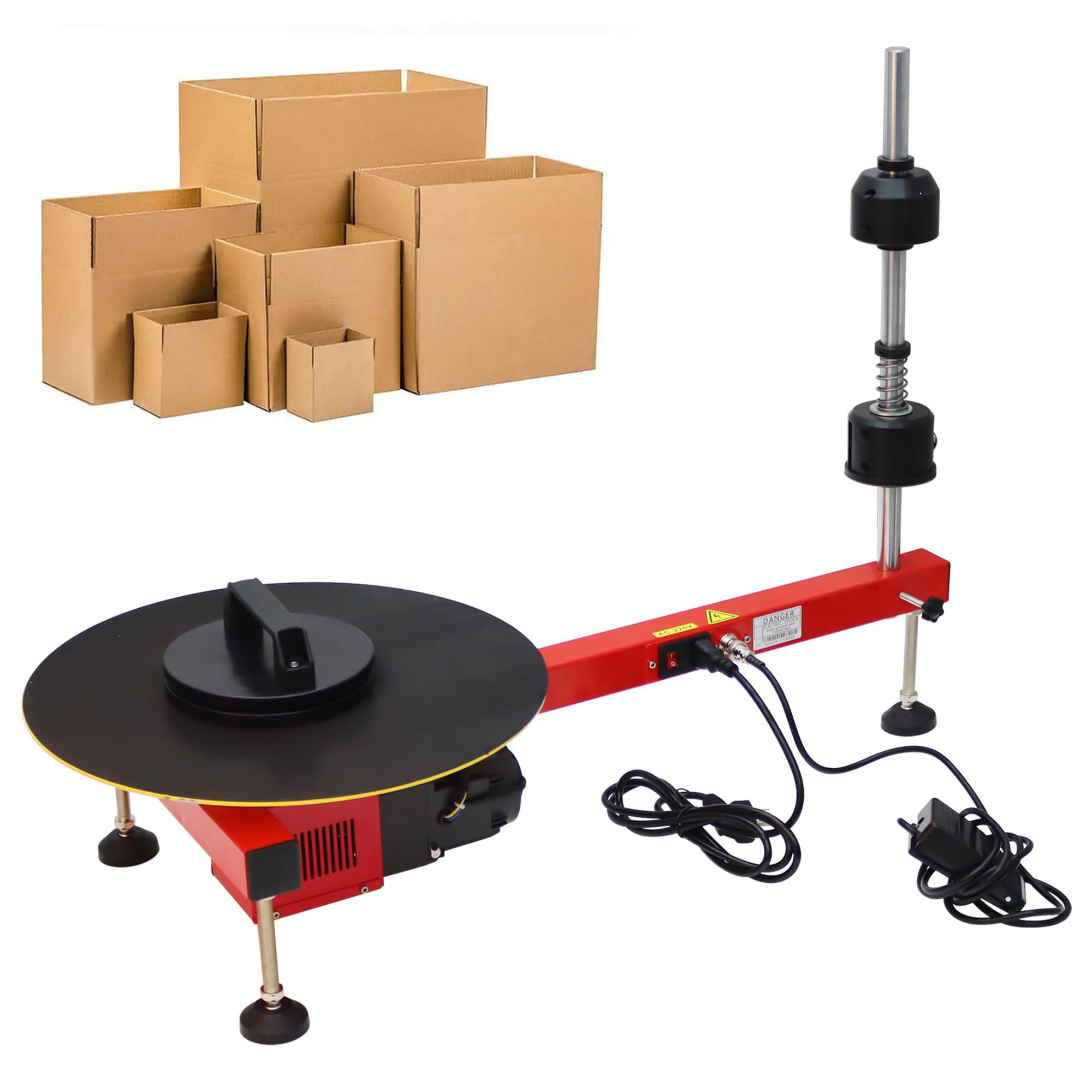Dispensador eléctrico de Film Estirable de sobremesa, máquina envolvedora de Alta Resistencia para Cajas de palés, Ajustable para Films de 12 a 28 Pulgadas.