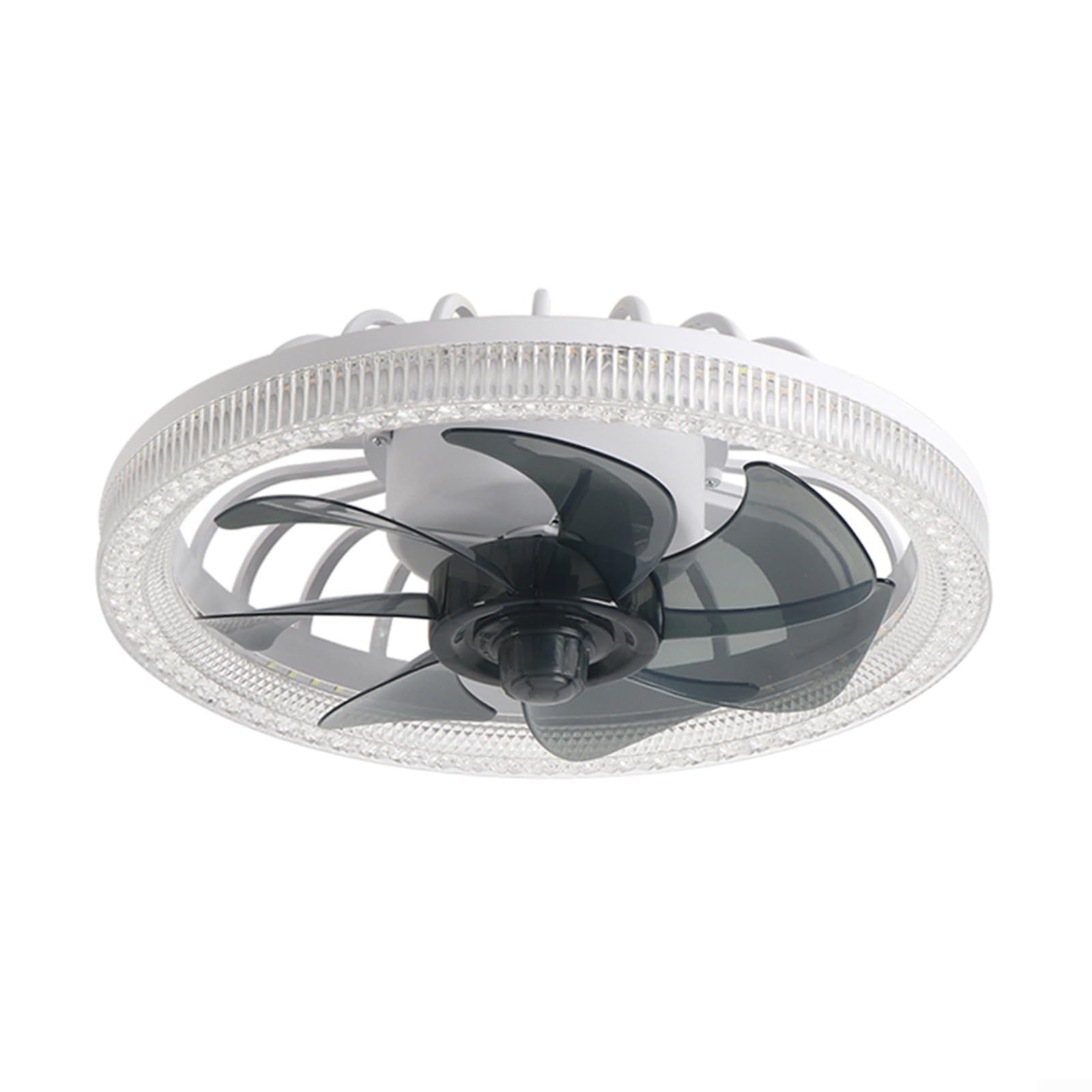 Moderno ventilatore da soffitto con luci telecomando incluso, dimmerabile 3000 K-6500 K, montaggio a filo a basso profilo, per casa e ufficio, ABS + PC, verde (bianco)