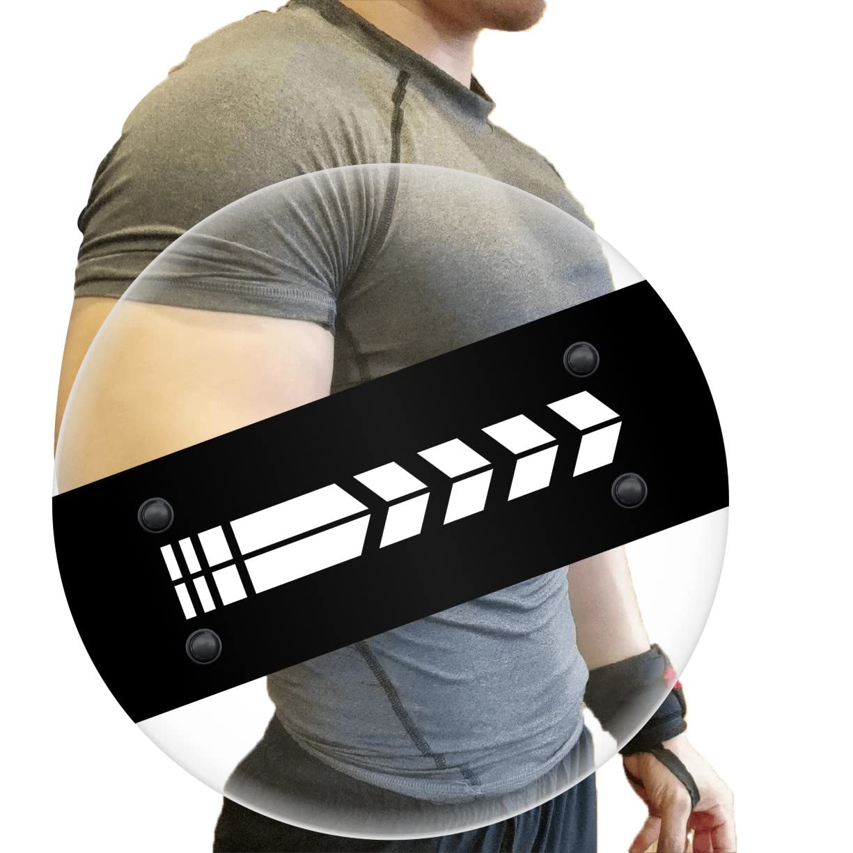 Shindn Aluminum Alloy Metal Shield Forearm Armor Arm Shield Lightweight Round Shield with Window Breaker