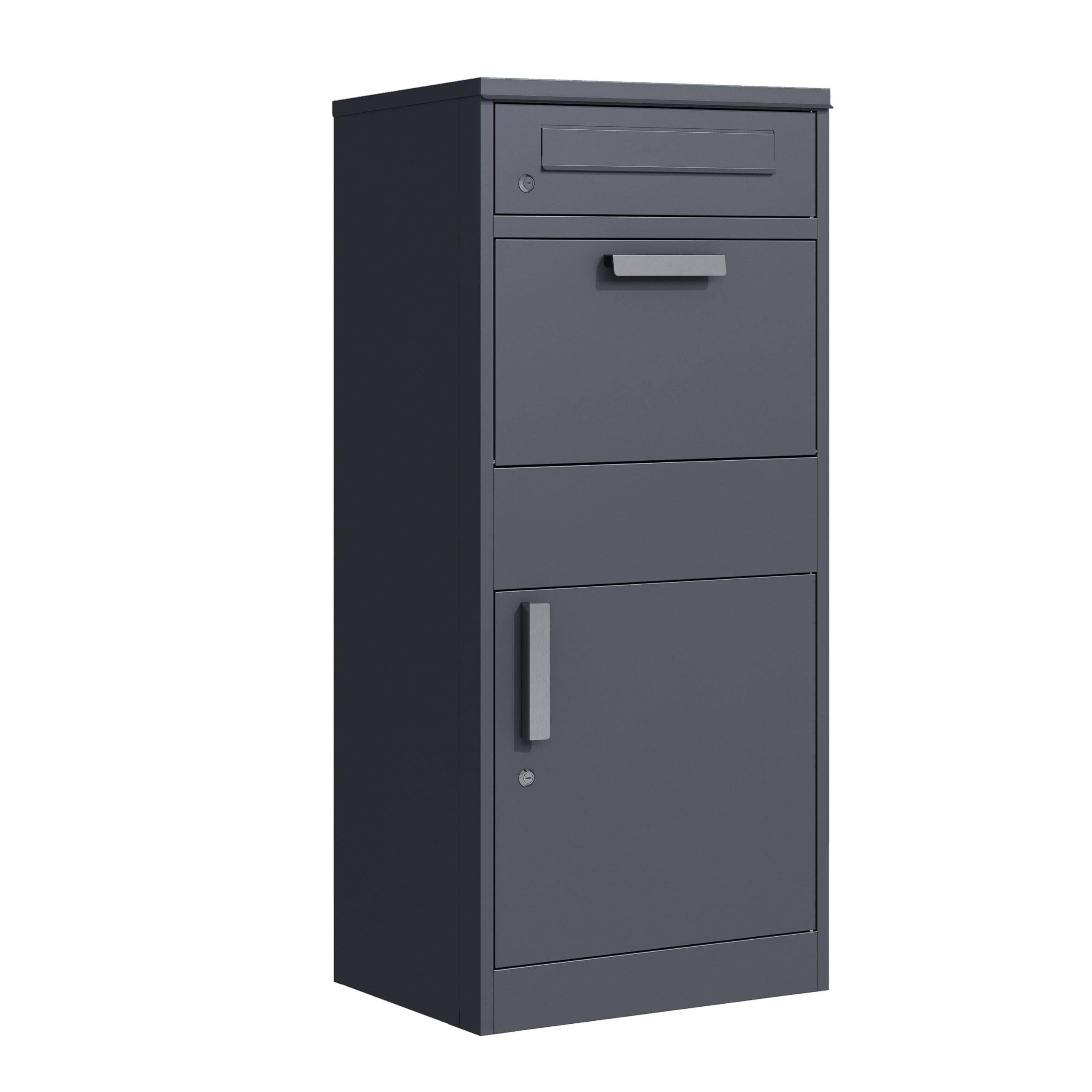 DEGAMO Paketbox Briefkasten Bremen 50x38x112cm, Stahl anthrazit RAL 7016, stehend, wasserdicht L - 112cm