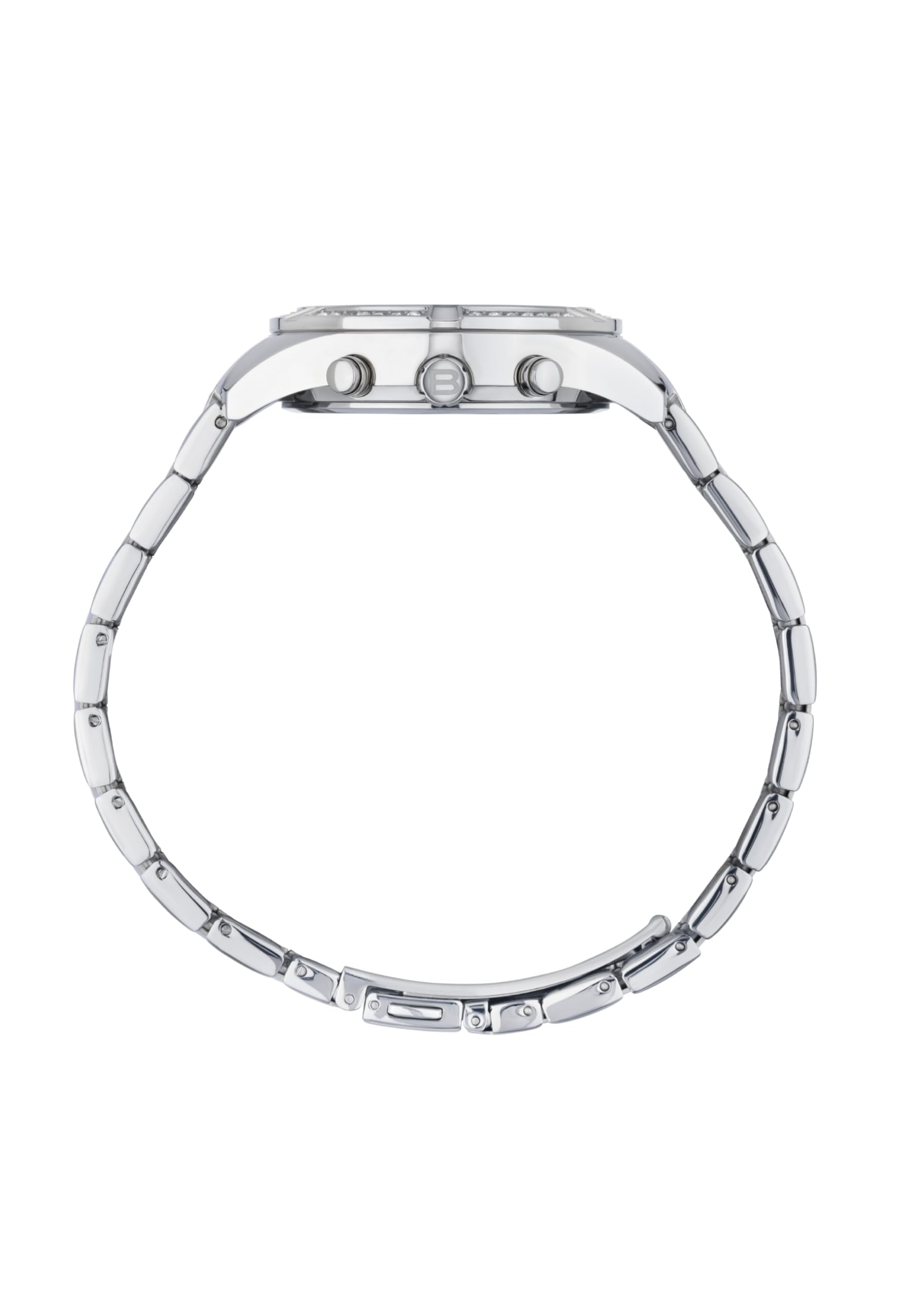 Breil, Collezione C'est Chic, Orologio Donna, Cronografo Donna in Acciaio, Lunetta con Cristalli, Quadrante Bianco con Finitura Satinata, Cassa 36 mm, Pratica Chiusura, Resistente all'Acqua