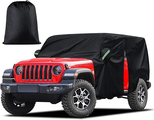 Cubierta de cabina para Jeep Wrangler JK JL de 4 puertas 2007-2023 y superior, fundas para Jeep Wrangler de 4 puertas, impermeables, con cremallera