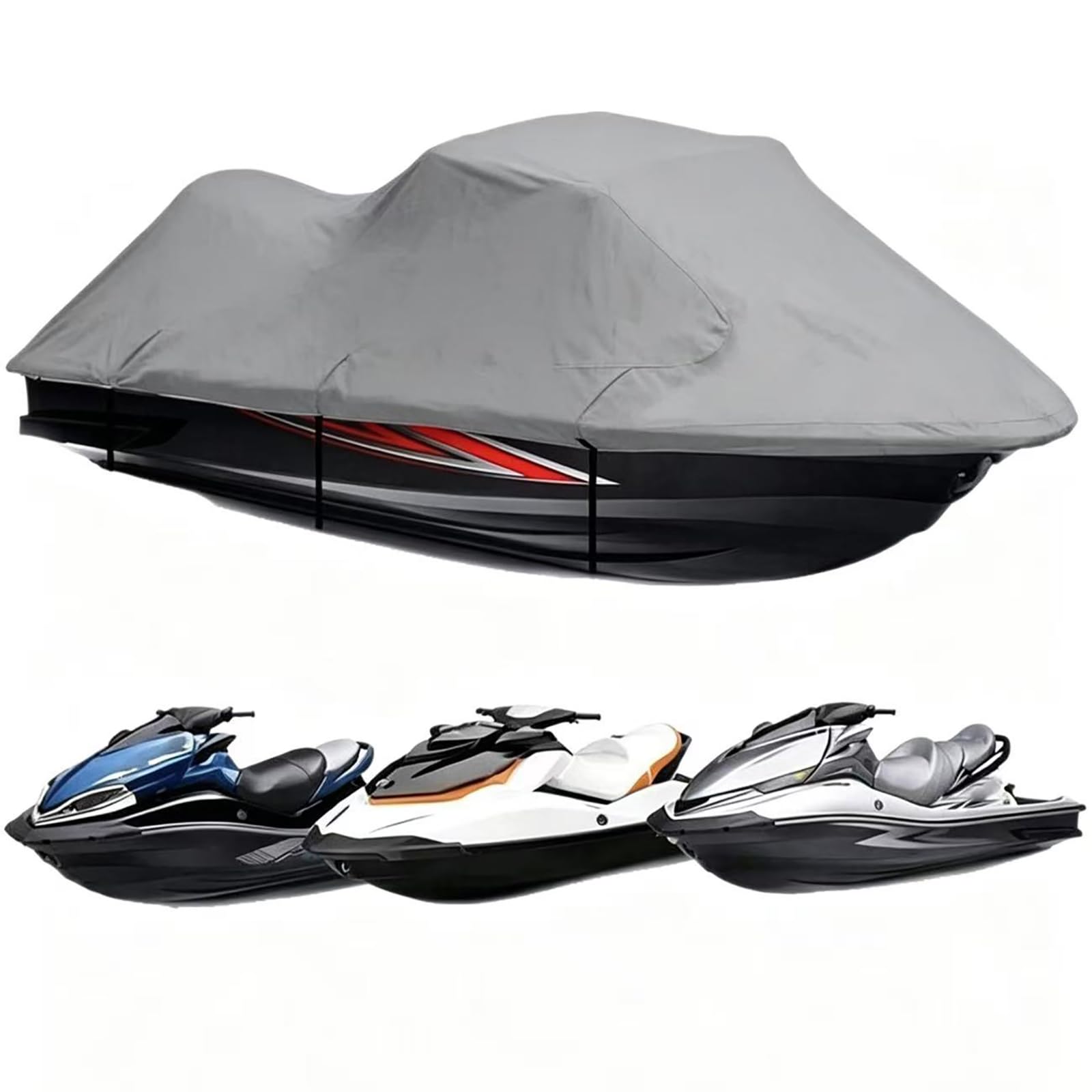 Funda para Moto acuática, Compatible con Sea-Doo FishPro Sport 170 2019–2026, para Exteriores, 210D, para embarcaciones, remolques y atraques,2-Grey