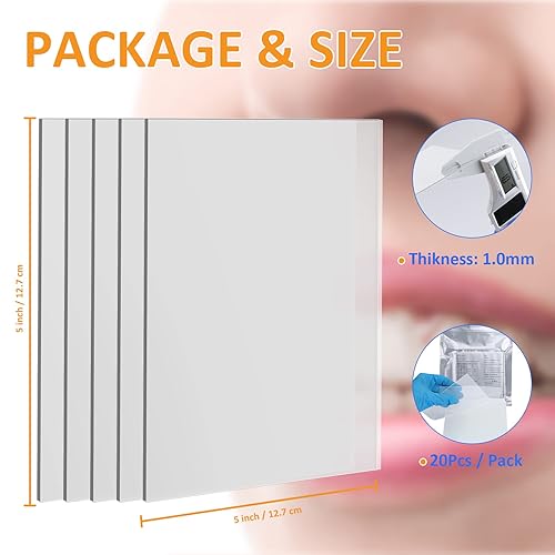 Miniatura 8 de ANNWAH 15 hojas de férula de formación de vacío dental, materiales de termoformado para máquina formadora de vacío de 5 x 5 pulgadas (suave, 0.059