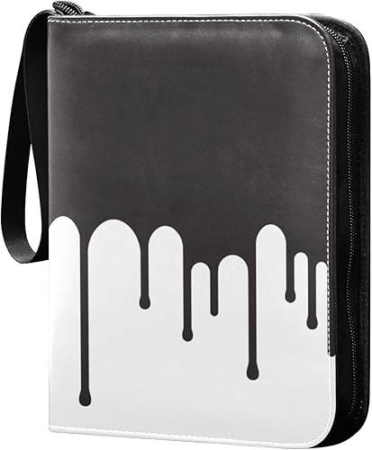 Miniatura 2 de 4 Pockets Trading Card Album Holder Book Folder Sports Card Binder Black White 400 Double Side Pockets for 3 Ring Binder Zipper