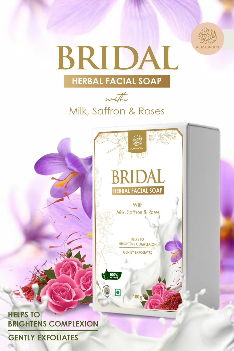 Bridal Glow Soap with Milk, Saffron & Roses (100g x 2 Pack) For Women & Men