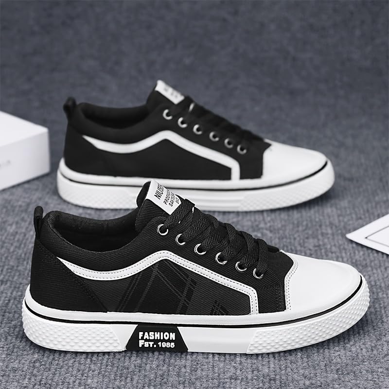 Men's Fashion Low-Top Canvas Sneakers - Lightweight Breathable Fabric, Durable PVC Sole, Lace-Up Closure for Casual Outdoor Hiking & Daily Wear4