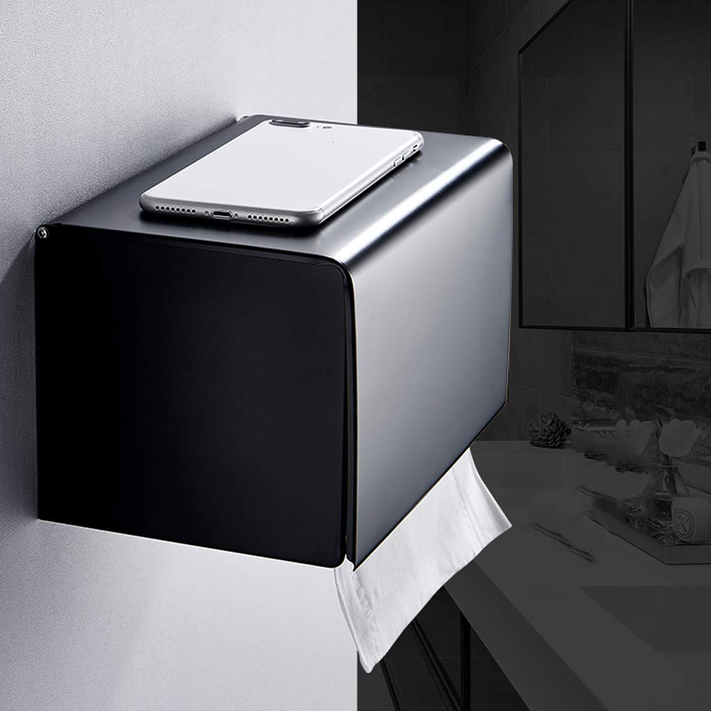 Carta Supporto del tovagliolo Nero Bagno Scatola del Tessuto in Acciaio Inox Tubo Carta igienica Bagno privato Servizi igienici Rack Vassoio Carta Carta igienica