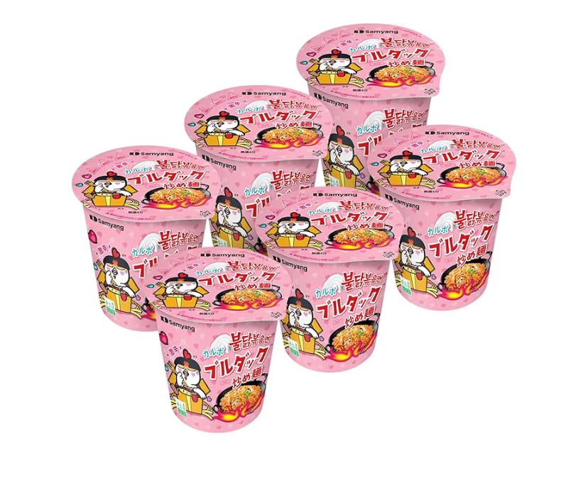 Buldak Chicken Flavor Ramen Big Bowl - Creamy Spicy Korean Noodles – 3.7 Oz (pack of 6) - with Life of Style