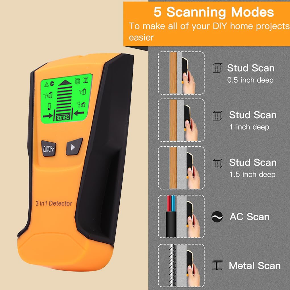 2 set di Metal Detector Hand Held Professionale Schermo LCD Digitale Audio Reminding Tensione Bolt Wall Scanner Rilevamento Sensore Giallo