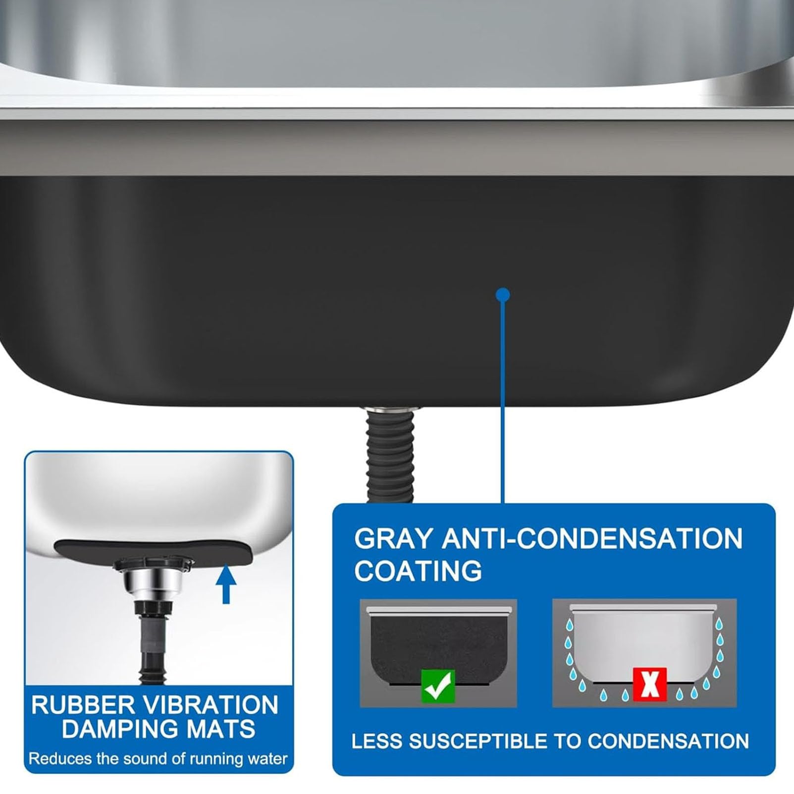 Evier inox Extérieur avec Robinet Chaud et Froid,Éviers De Cuisine Commercial 1 Bac Mobile Évier Sur Pieds Lavabo de Jardin Portable Multifonctionnel,pour Restaurant Garage