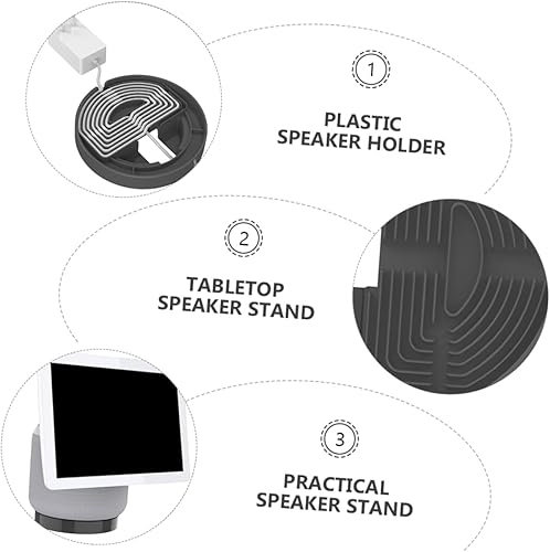 Miniatura 5 de NUOBESTY Soporte de altavoz de escritorio para gestión de cables, no requiere taladro, compatible con altavoces inteligentes para sala de estar y