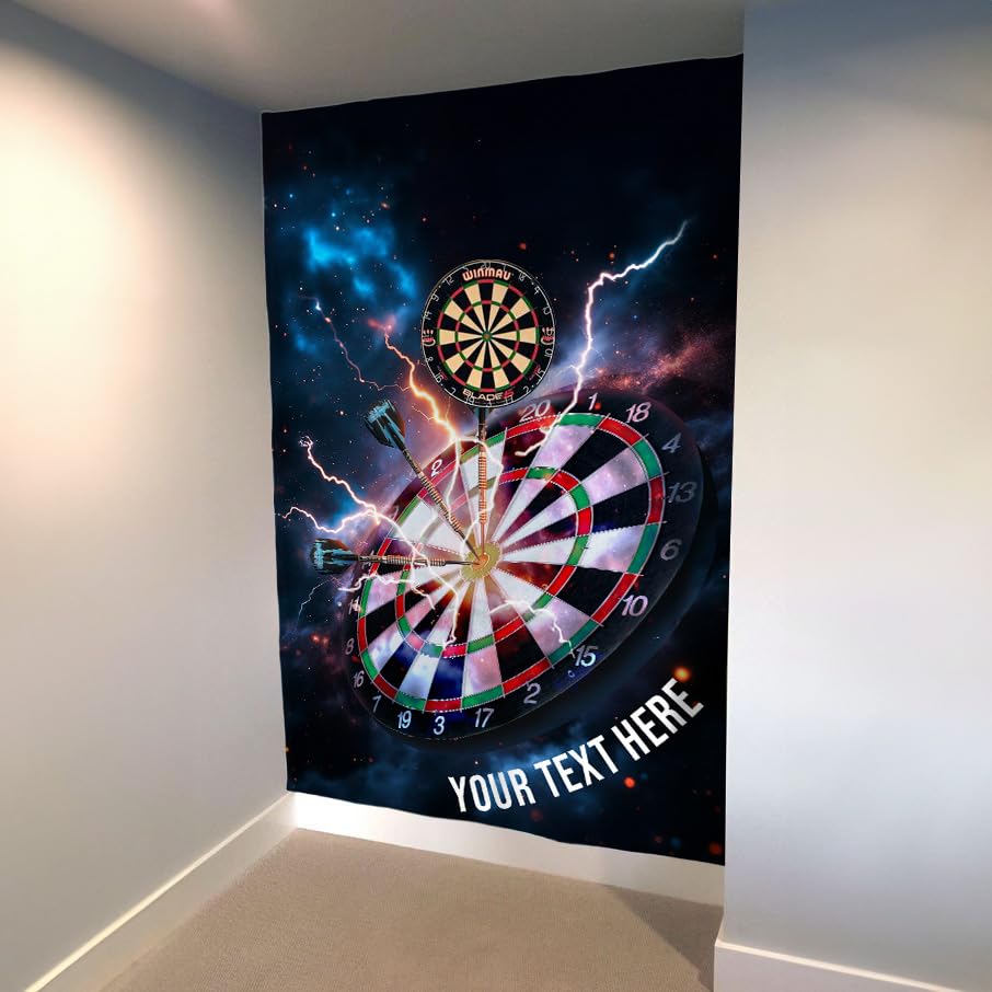 Cosmic Space Design - Personalised Darts Wall Banner 230cm x 152cm