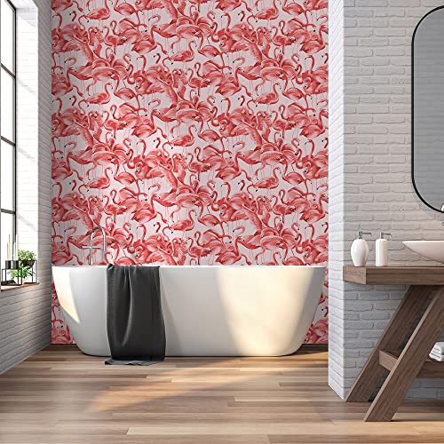 Tempaper Cheeky Pink Flamingo Removable Peel And Stick Wallpaper, 20.5 In X 16.5 Ft, Made In The Usa #TOP1