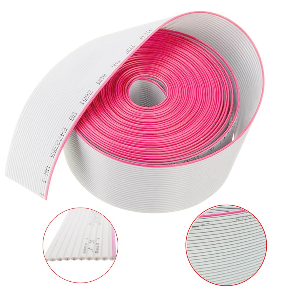 5M 1.27mm Pitch Grey Flat Ribbon Cable Connector 14/16/20/26/30/34/40/50/60 Pin 28AWG Flexible Wire for IDC FC 2.54MM Connectors (60Pin)