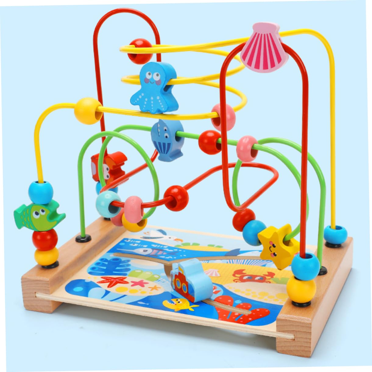 VANZACK Labirinto per Perline Bead Maze Roller in Legno 1 Pezzo | Giocattolo Educativo Precoce, Decorazioni Scuola, Compleanno e Festività