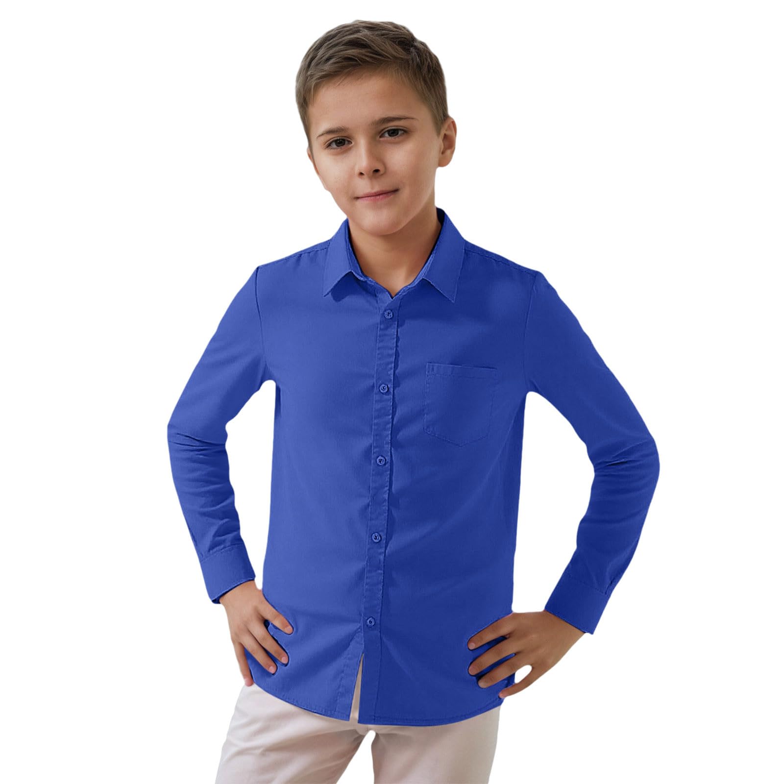 Generisch Klassisches Kinderhemd mit Reverskragen Langarm für kleine Herren Damen