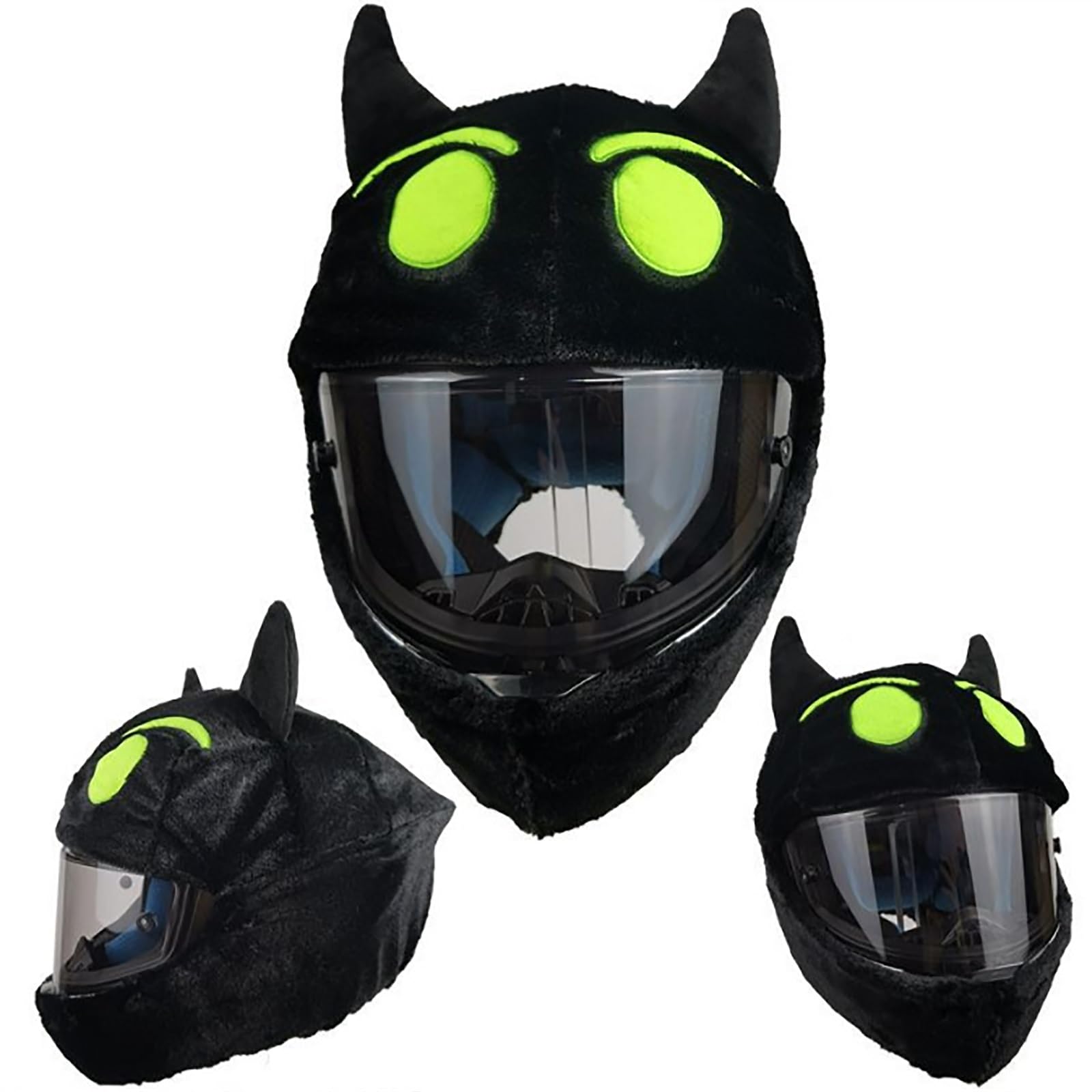 Housse De Casque Moto Peluche, Accessoires pour Casques de Moto, Contre la Poussière, Les Chocs et Les Rayures, Couvre-Casque Intégral Personnalisé (Le père Noël