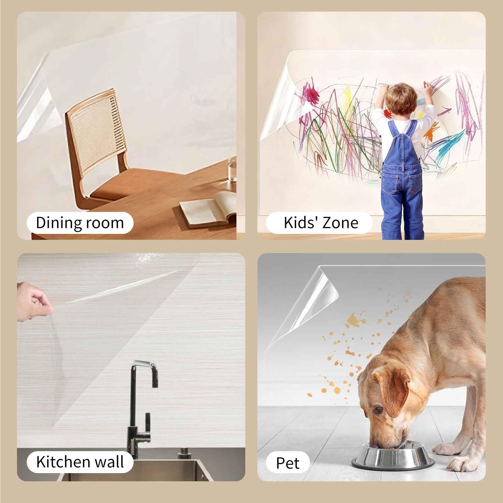 Clear Wall Protector - Static Film, No Residue -5