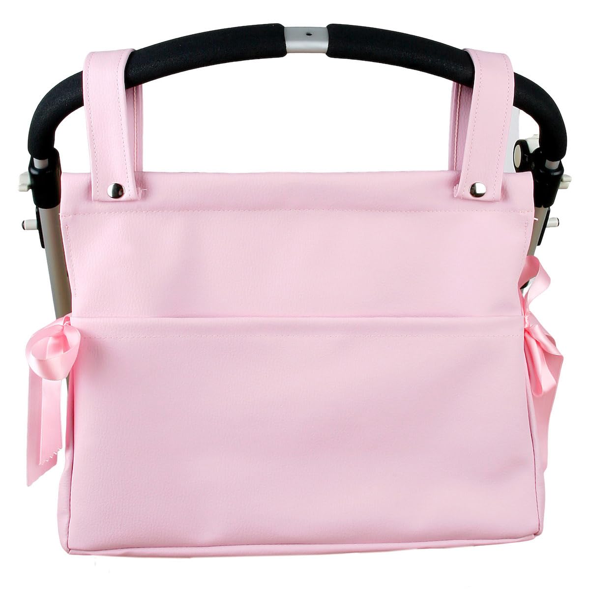 Danielstore Bolso Carro Bebe Bolso Organizador Bebé Bolso Maternidad para Colgar al Carro con Dos Asas Cortas Talega Polipiel Carrito Bebe (Rosa)
