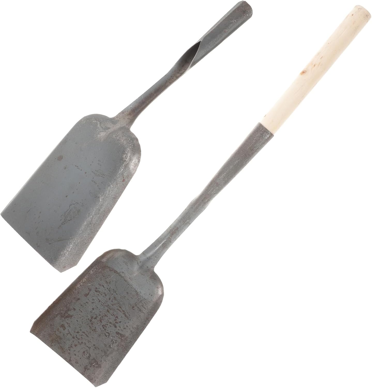 2pcs Small Household Coal Shovels Without Wood Handle, Black Cast Iron Multi-Functional Fireplace Ash Scoop for Stove and Hearth Cleaning