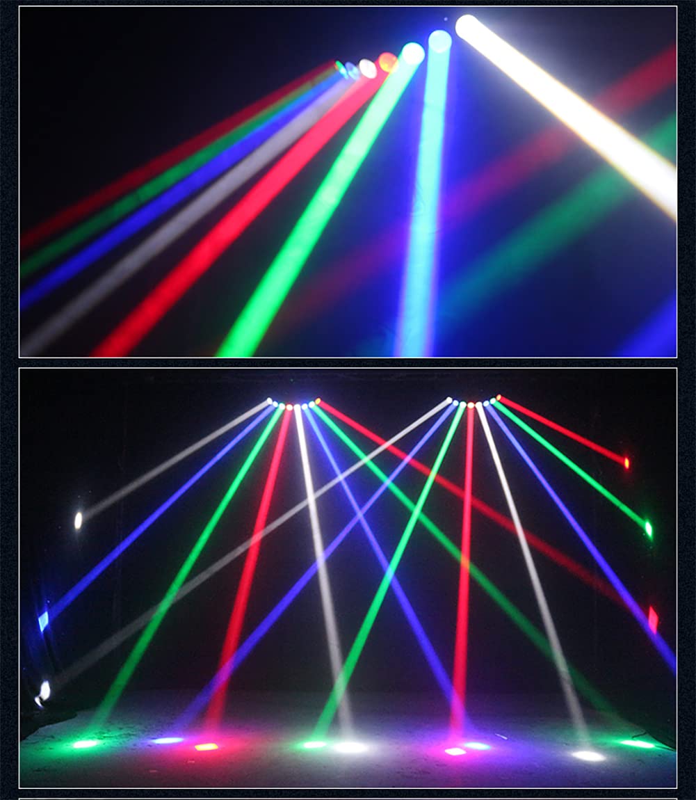 Luci da palco da 40W per discoteca, 8 luci a fascio effetto, luce da festa controllata tramite DMX, stroboscopica attivata dal suono, luci LED RGB per ballo, casa, compleanno, bar e feste