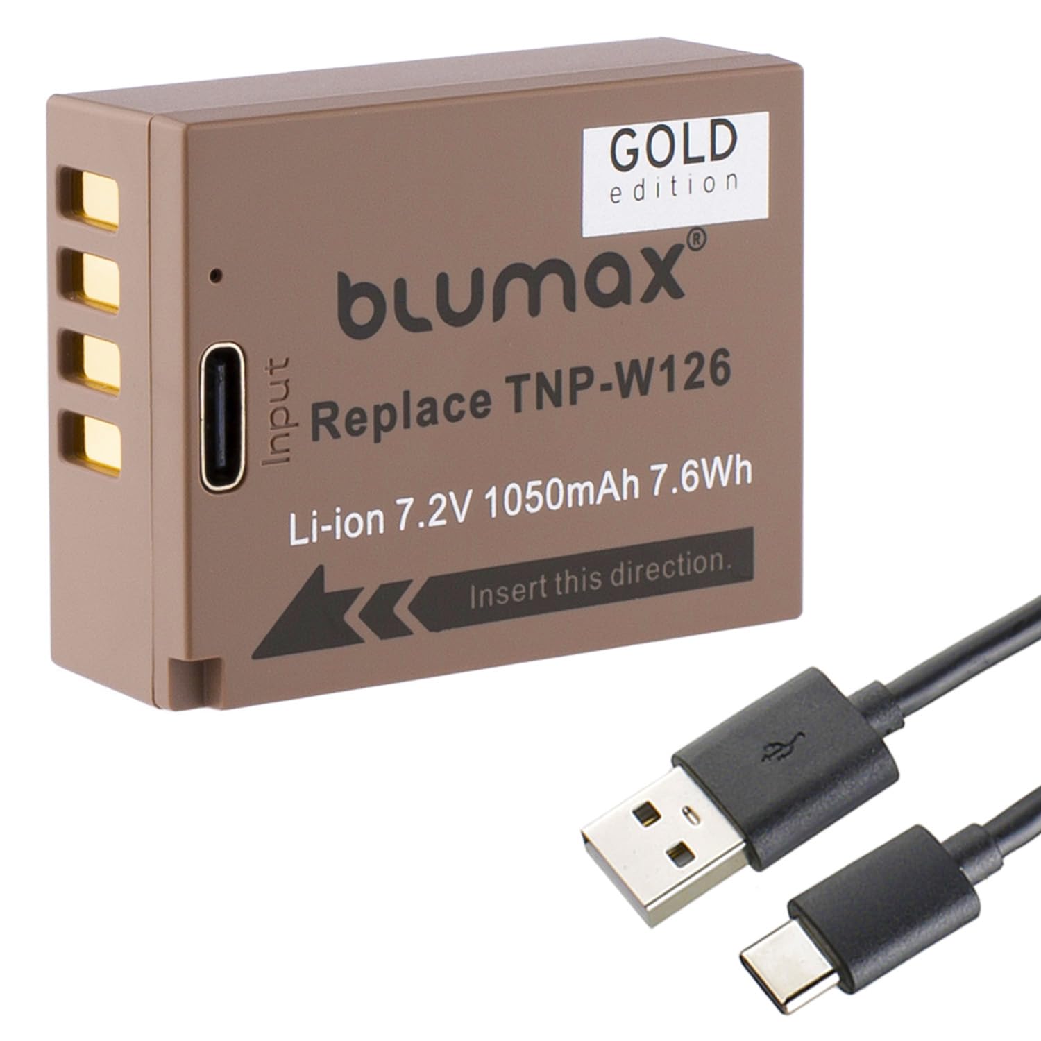 Blumax Bateria zamienna do Fujifilm NP-W126s 1050mAh USB-C do X-M5 X100F X100VI X-A3 X-T3 X-T30 II X-T50