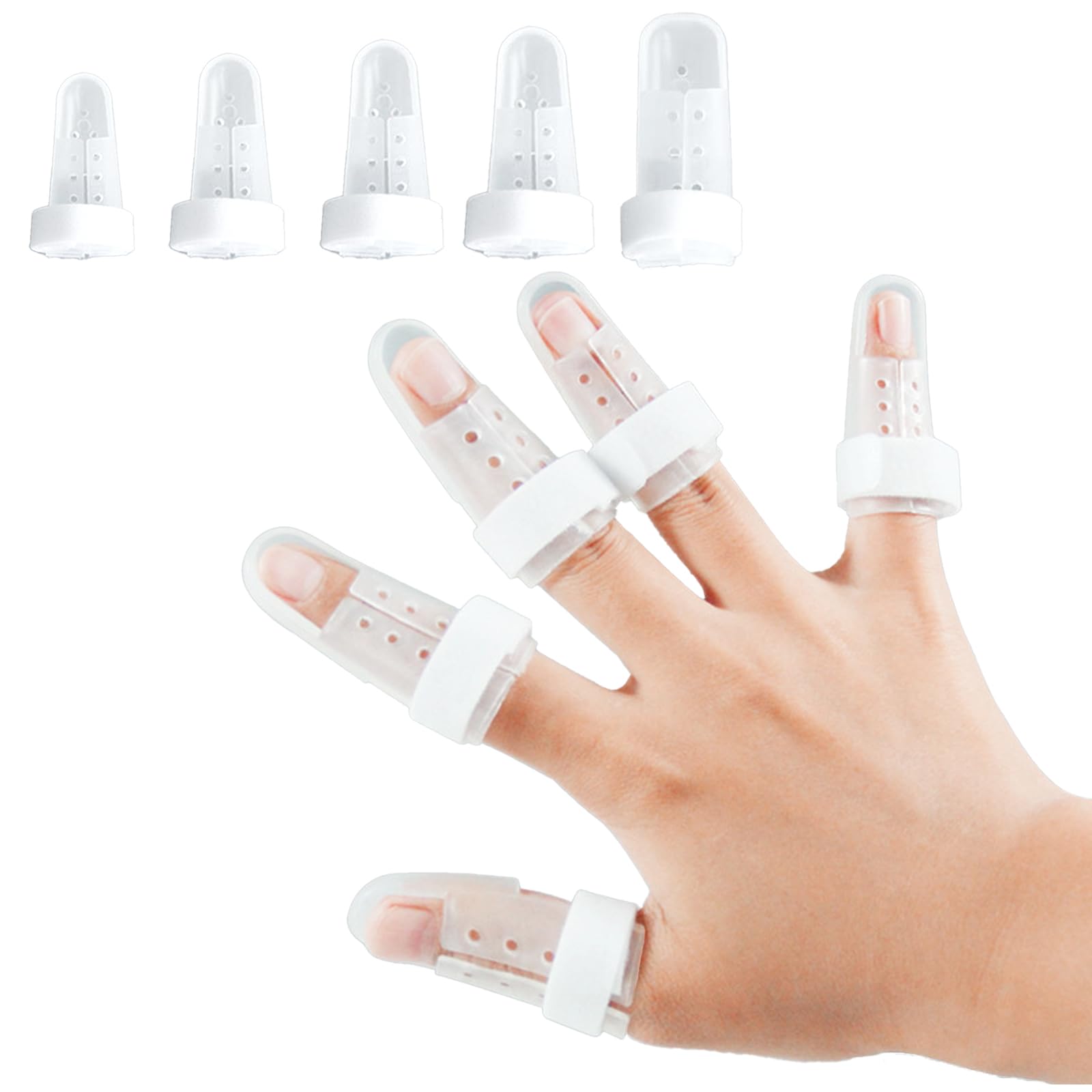 Immobilizzazione Dito Scatto,5 Pezzi Stecca Per Dito Regolabile,Stecca Per Il Dito Medio,Protezione Per Le Dita,Fissa Riabilitazione Dita Per Le Dita E Tutore