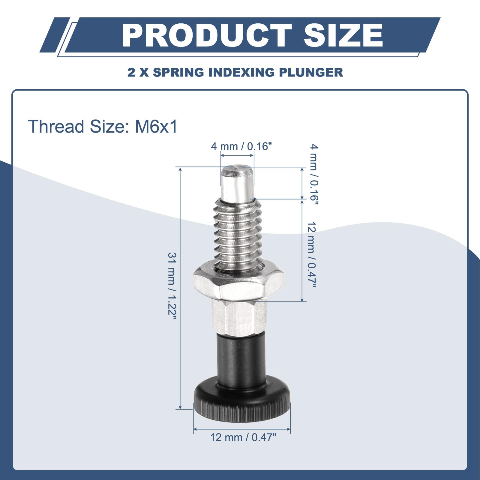 PATIKIL Push Fit Ball Nose Spring Plunger - Image 2