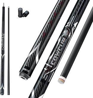 CRICAL Carbon Fiber Pool Cue COWCUE Series Low Deflection Billiards Cue Stick 58" Professional Pool Table Sticks for Adults -12.5mm Tip, Weight 19OZ (Adjustable), 3/8 * 8 Joint