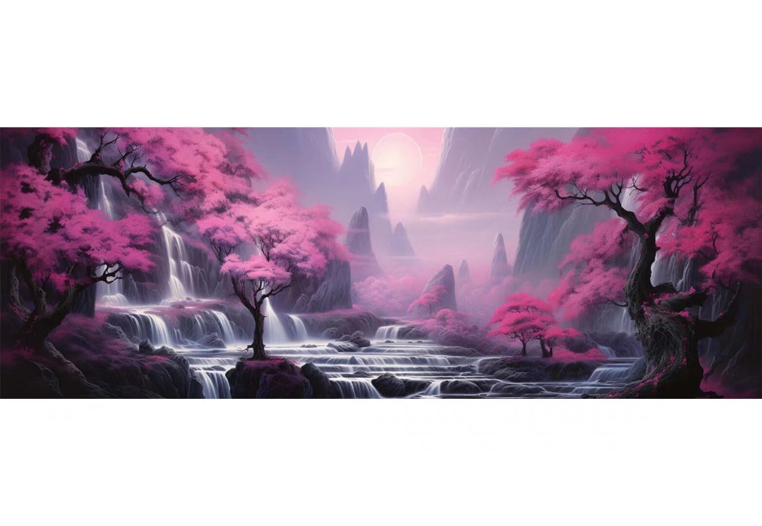Ginfonr 5D Diamond Painting Kit – Paesaggio Foresta Fluviale, Quadro Completo 30x40cm Fai Da Te