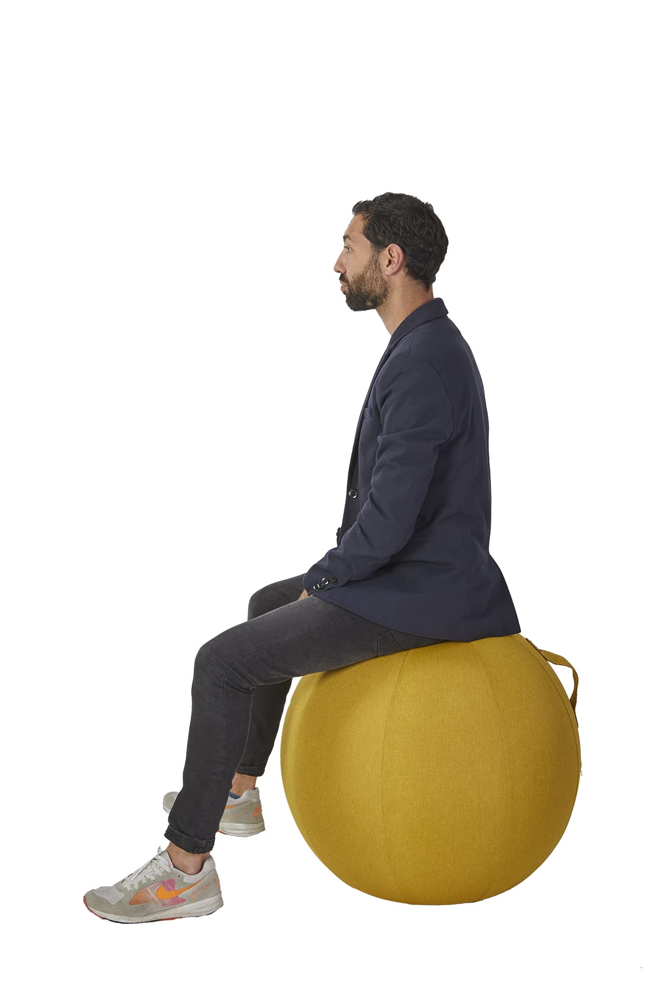 ALBA MHBALL J ergonomischer Sitzball, PVC/Polyester, Safran-gelb, mittel